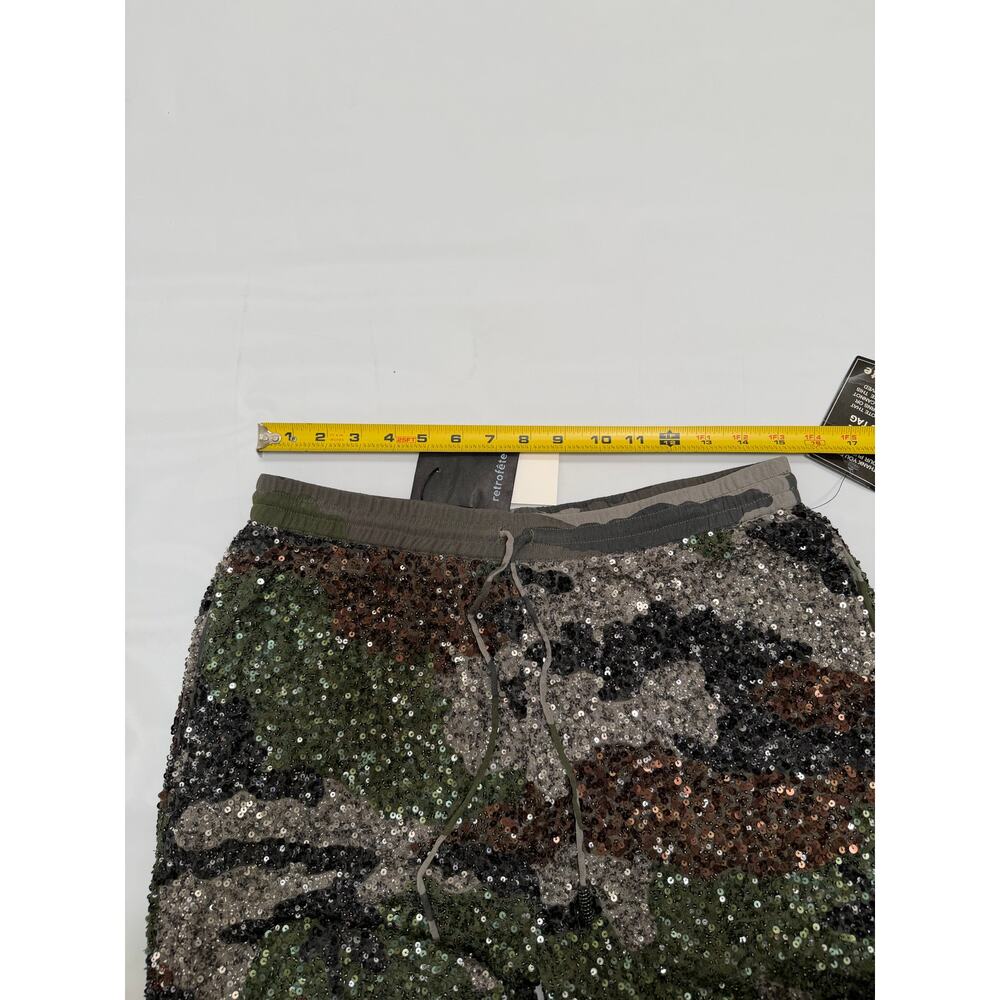 NWT Retrofete Sequin Camo Pants Womens Large Green Y2K Party Event Streetwear - Picture 6 of 16